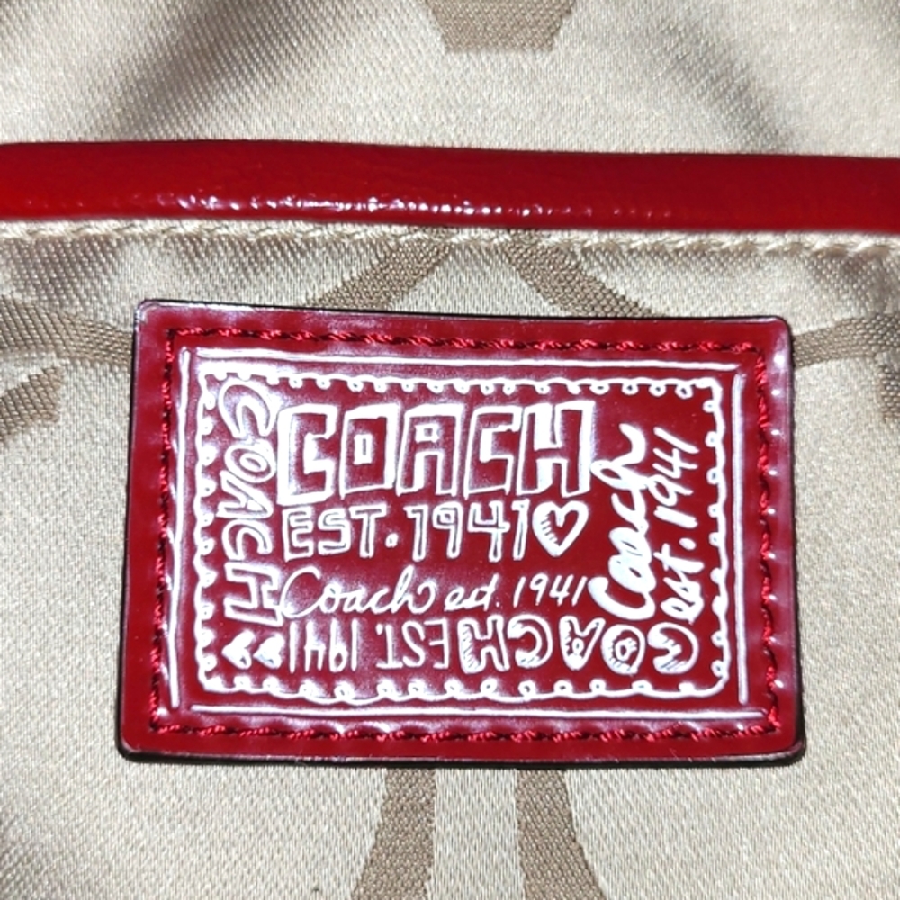 Coach Beige and Red Tote Bag - Picture 5 of 12